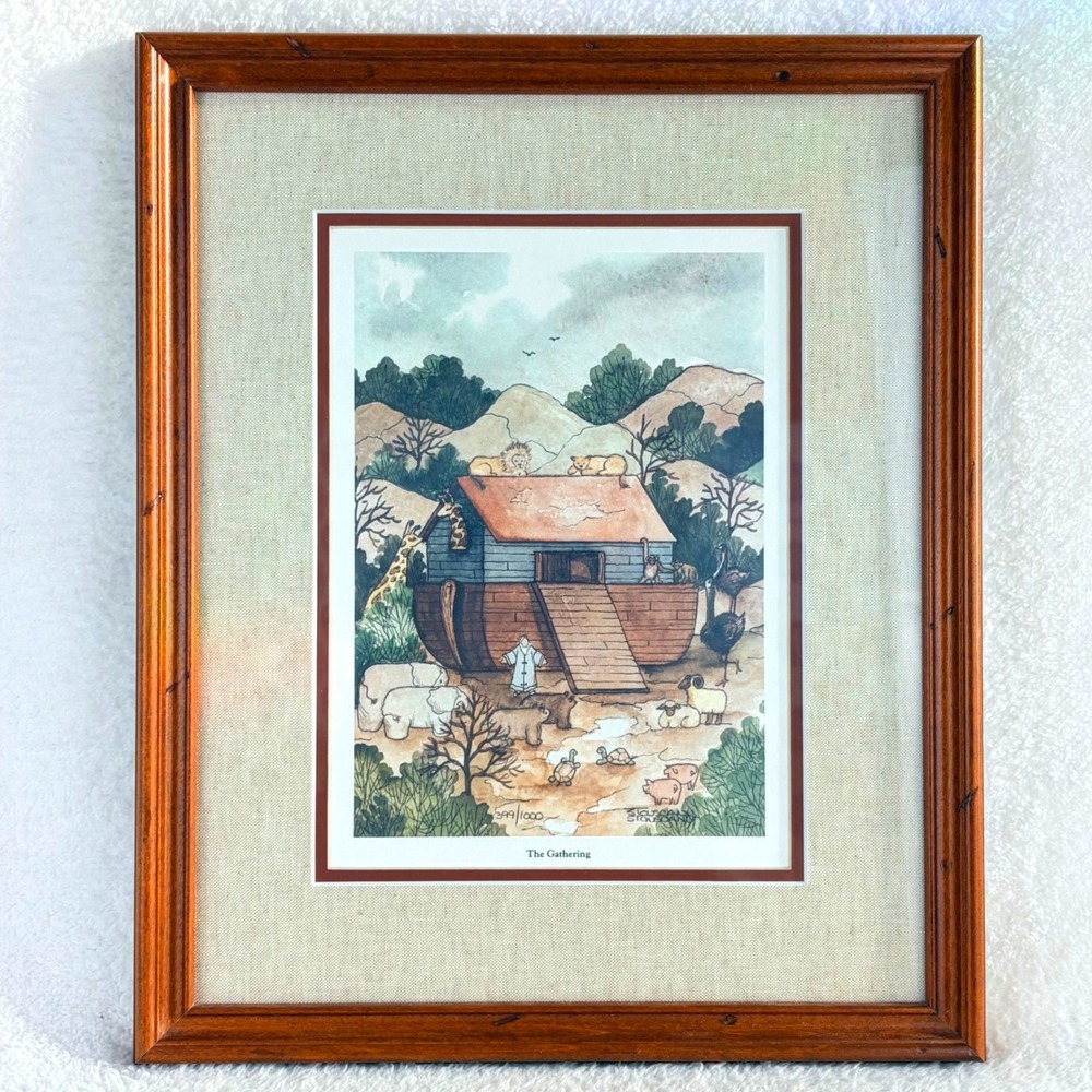 Sue Touscany The Gathering Noahs Ark Limited Ed Lithograph Framed 399/1000 w/COA